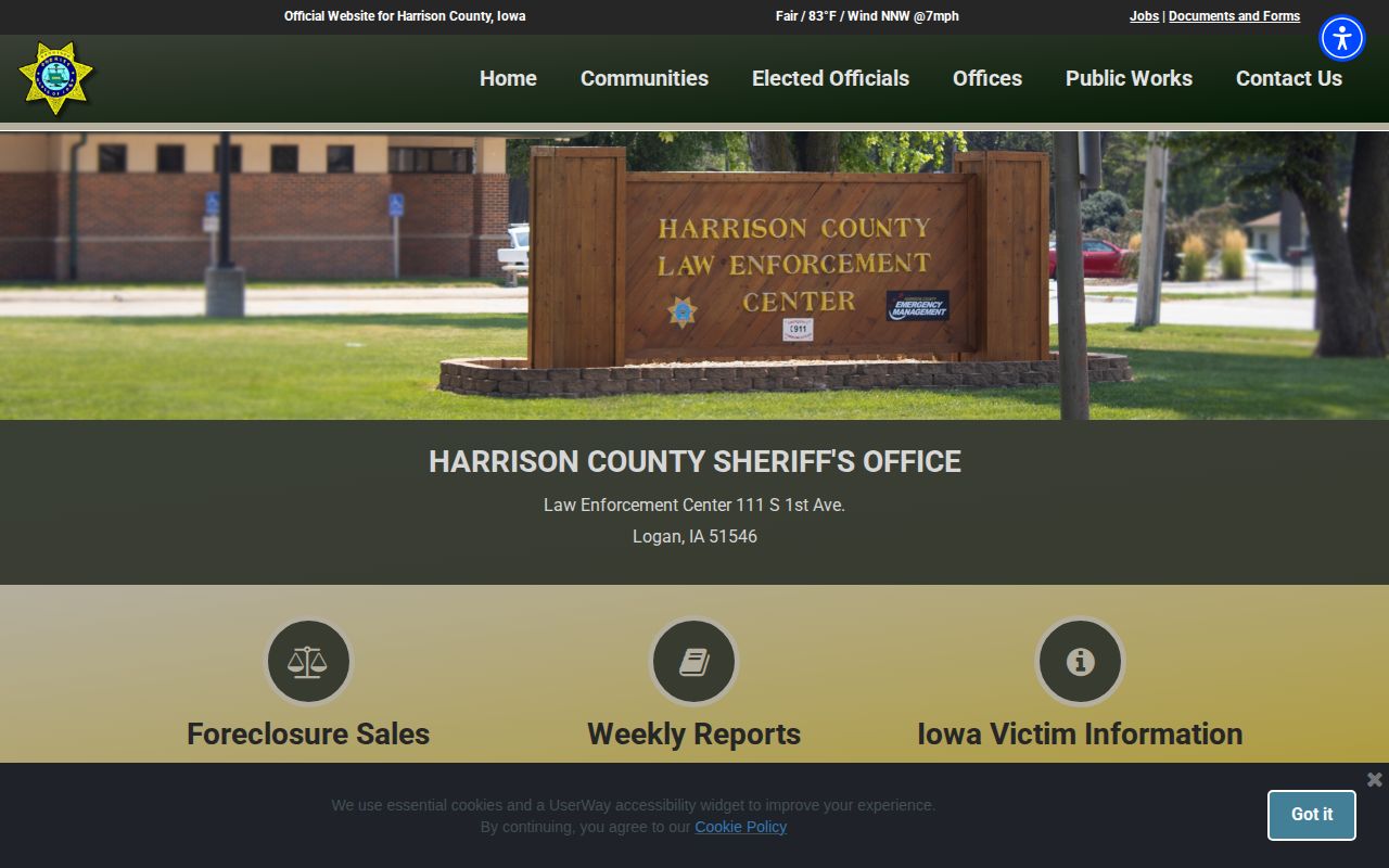Harrison County Sheriff and jail booking record information